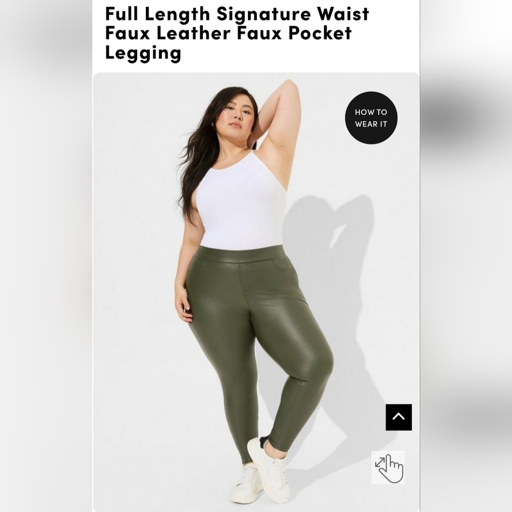 NWT Full Length Signature Waist Faux Leather Leggings torrid Size 2 Sexy. Trendy